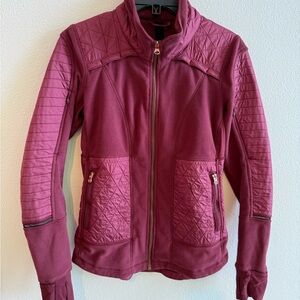 Lululemon Women's Quilted Fleece Burgundy Jacket, Size 6